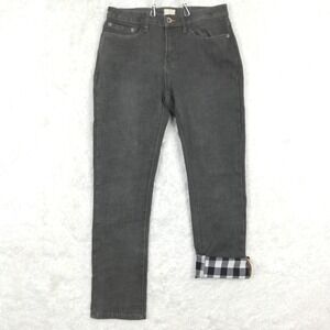Weatherproof Vintage Womens Jeans Slim Straight‎ Leg Thermal Denim Gray 8